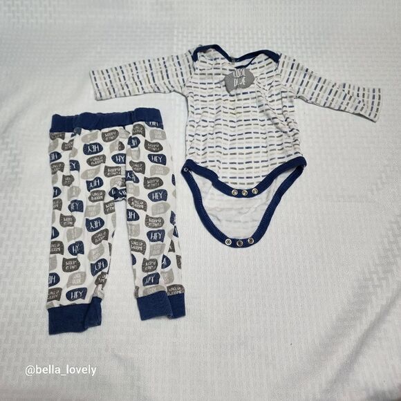 🏖 3-6 Months Infant Baby Matching Set Long Sleeve Pants Snap Button Onesie - Picture 1 of 5